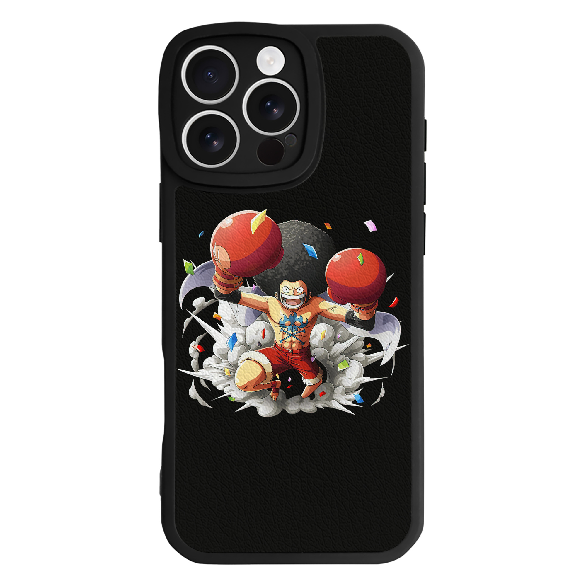 （画像用） ワンピース モンキー・D・ルフィ ONE PIECE Monkey D. Luffy 【iPhone 16シリーズ対応】シリコンスマホケース（レザー調） 材質：シリコン